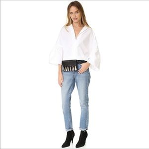 NWOT Rebecca Minkoff Metallic Leather Tassel Belt Bag Size L